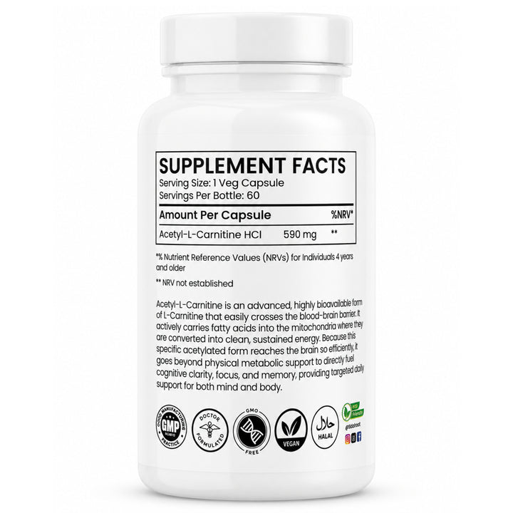 Acetyl-L-Carnitine 590 mg - 60 Vegetarian Capsules
