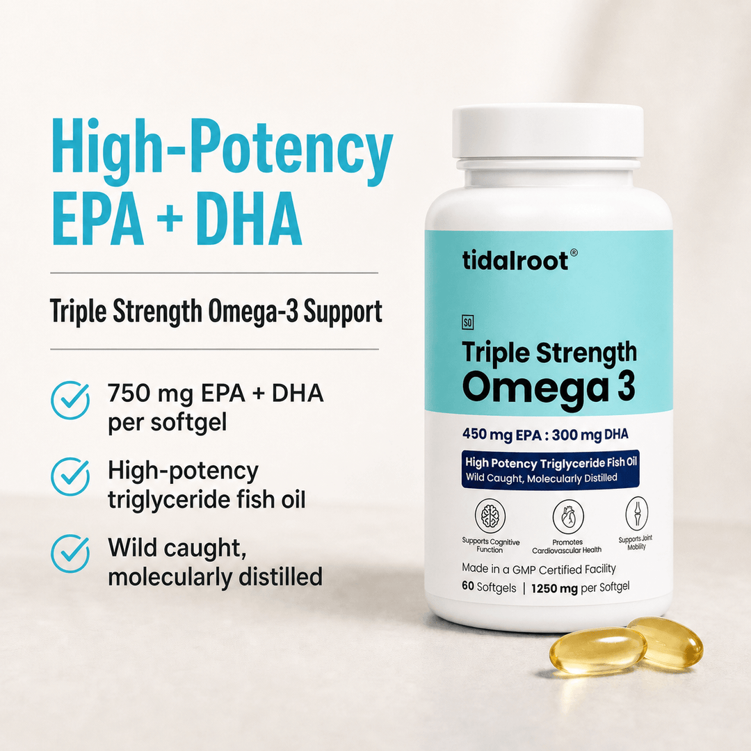Tidalroot® Triple Strength Omega 3 (1250 mg per softgel, 60 softgels)