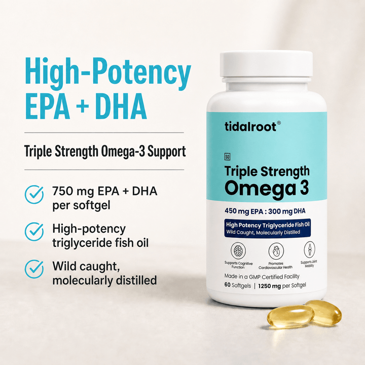 Tidalroot® Triple Strength Omega 3 (1250 mg per softgel, 60 softgels)