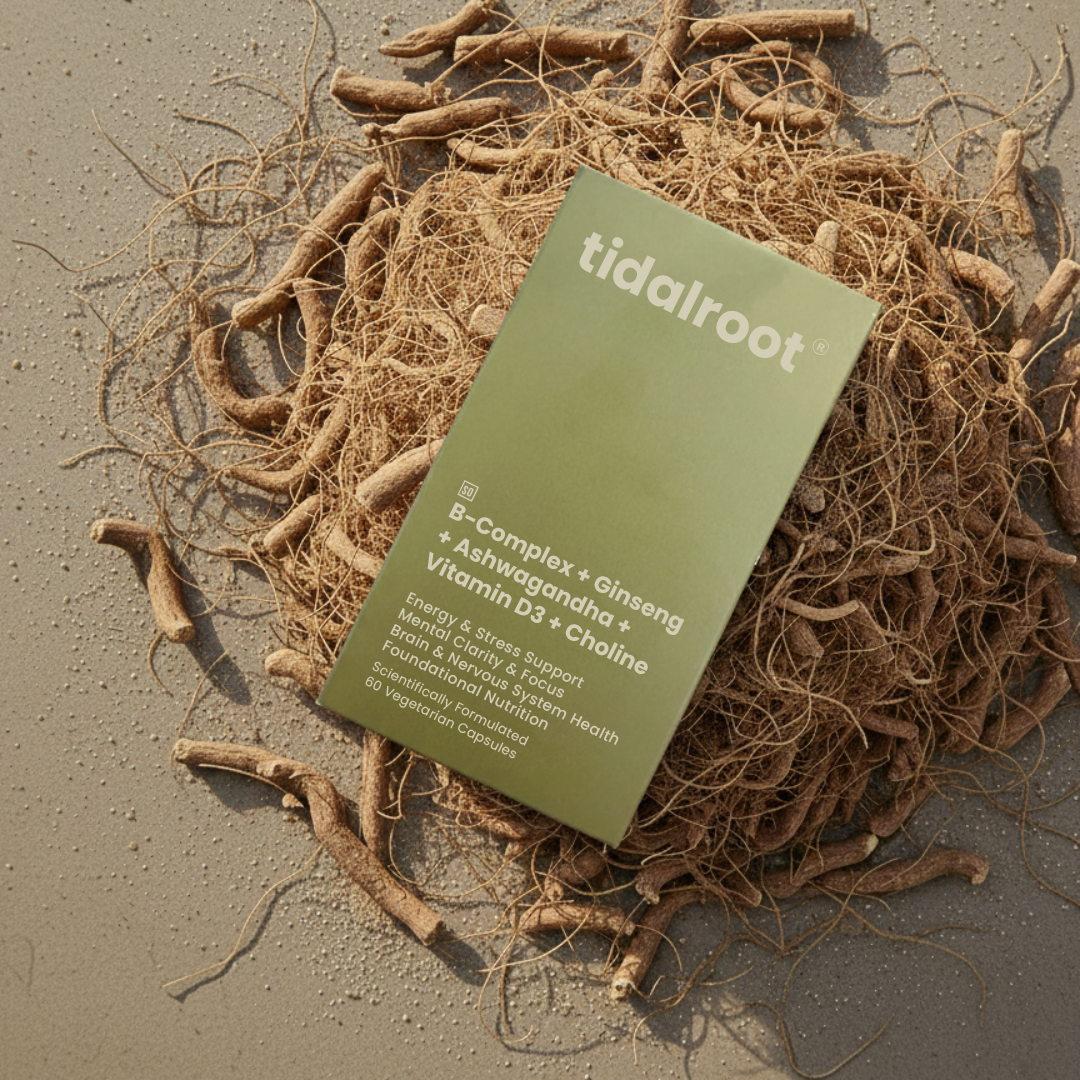 B-Complex + Ginseng + Ashwagandha + Vitamin D3 + Choline
