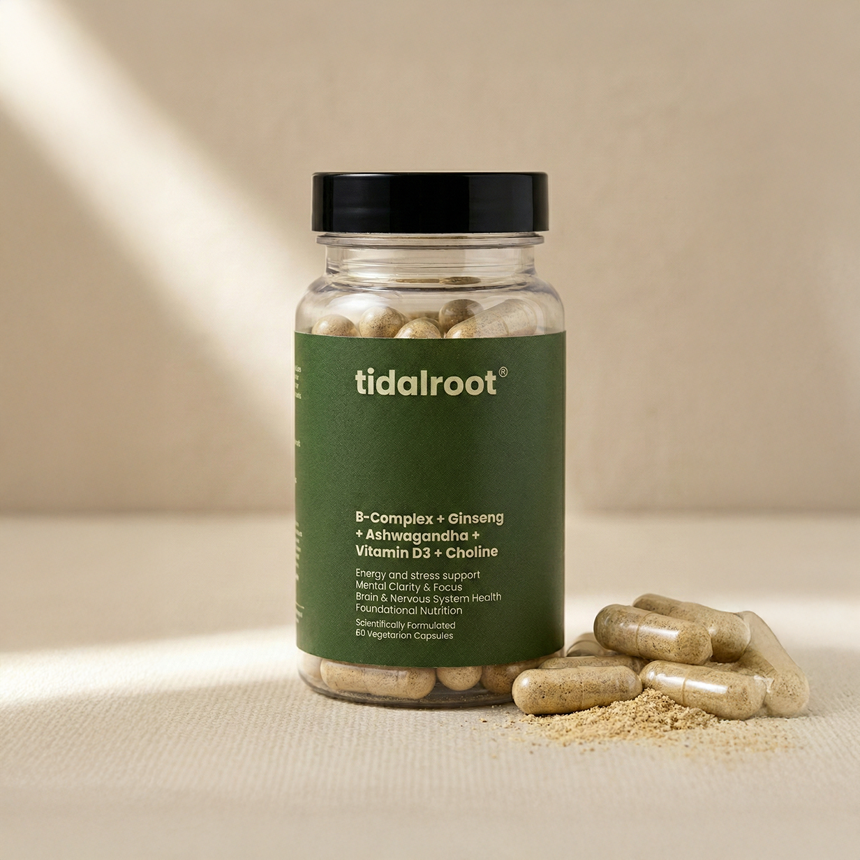 B-Complex + Ginseng + Ashwagandha + Vitamin D3 + Choline